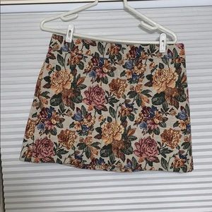 ZARA floral mini skirt